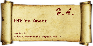 Héra Anett névjegykártya